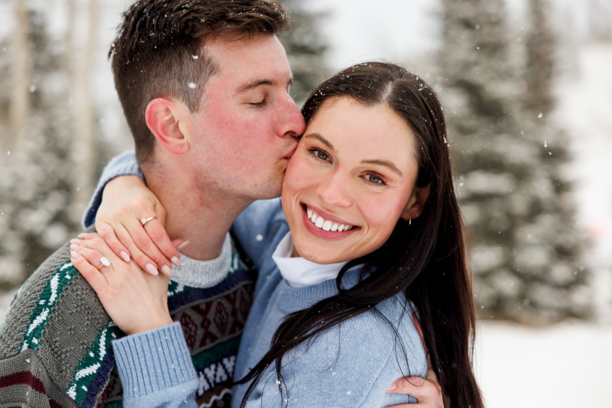 A couple photographed outdoors in natural light