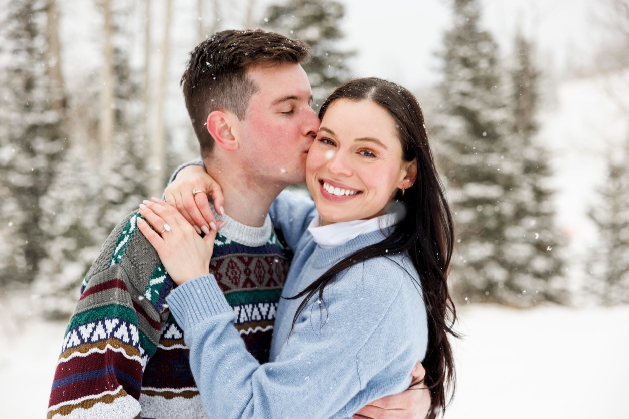 A couple photographed outdoors in natural light