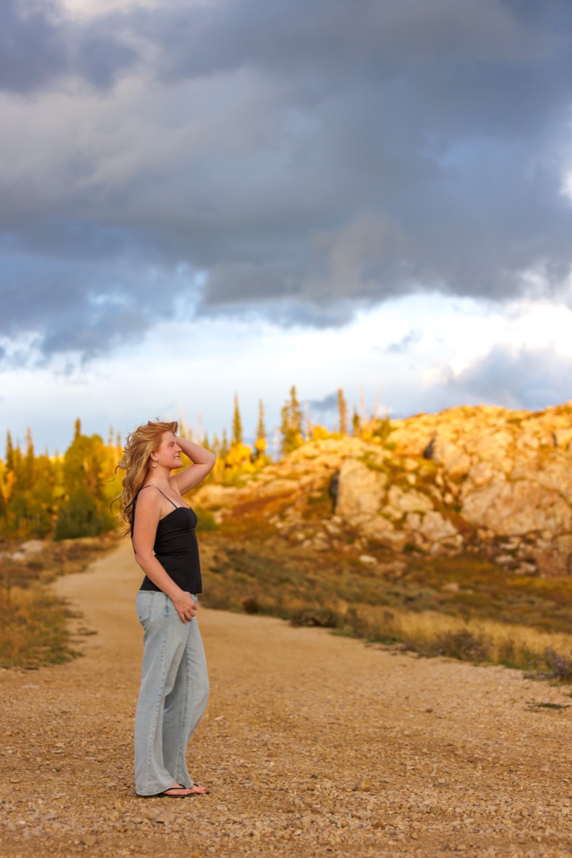 A senior portrait photographed outdoors in Utah