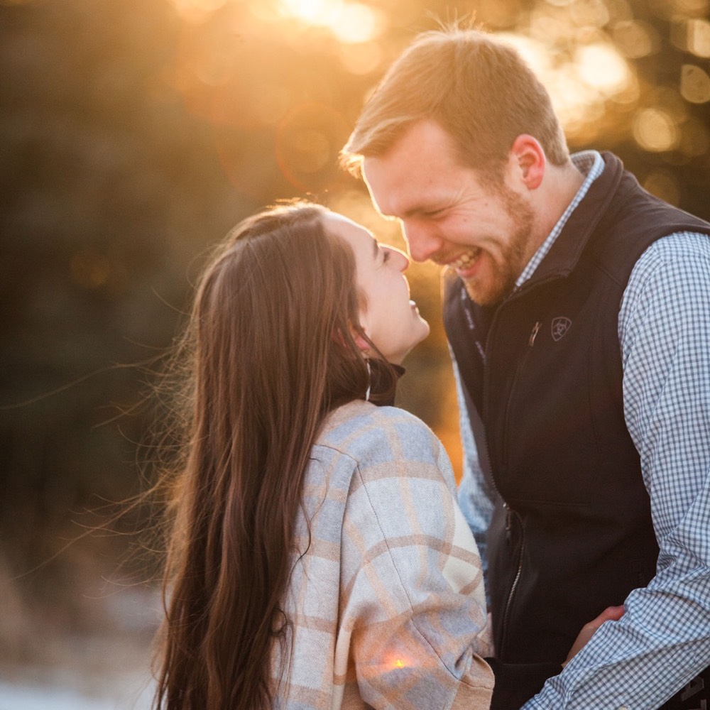 A couple photographed outdoors in natural light