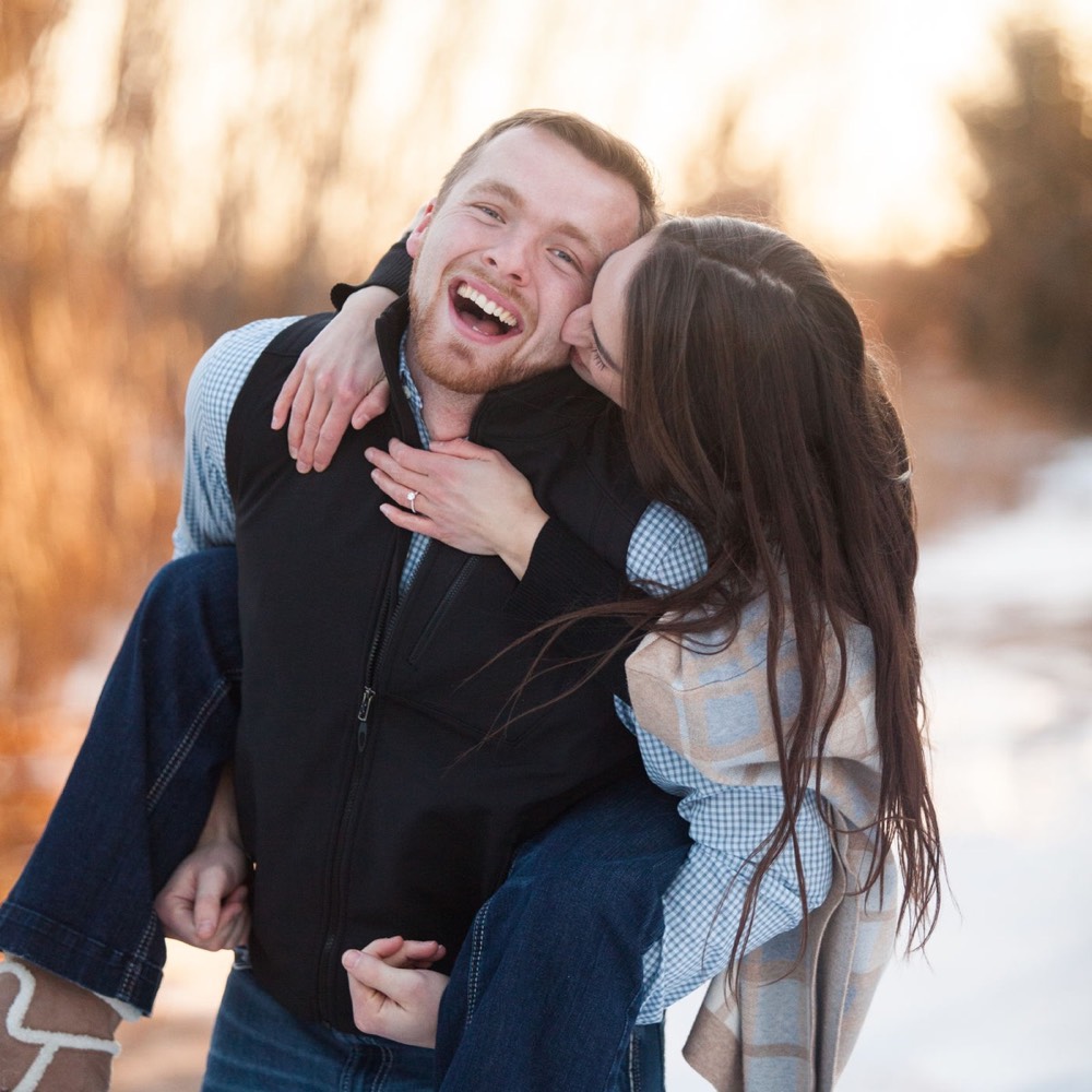 A couple photographed outdoors in natural light